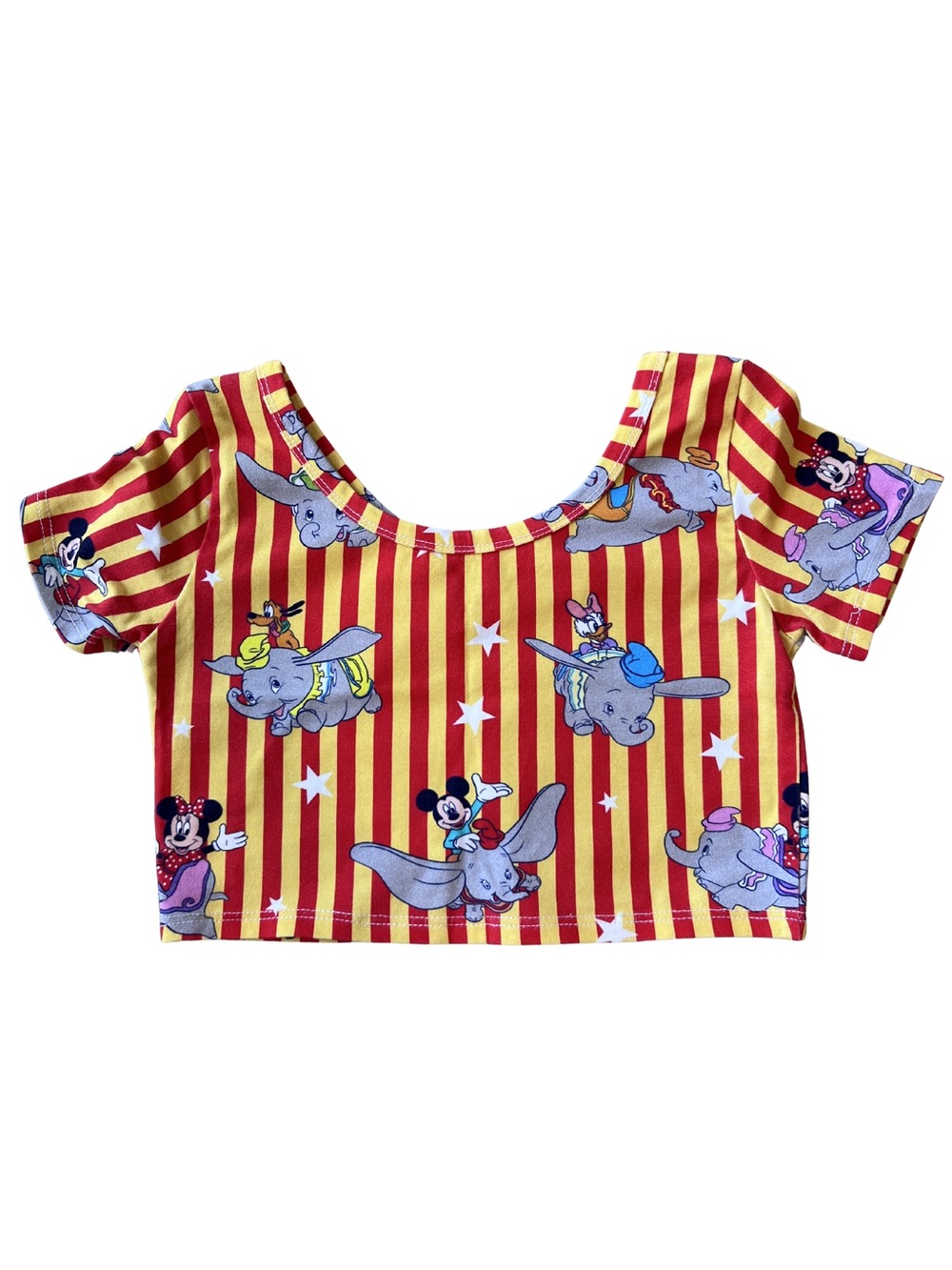 Wild Rich kids Girls Yellow and Red Striped Dumbo Print Skirt and Top Set - Picture 4 of 7